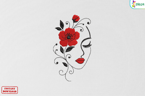 Download Red Blossom Woman Face Elegance - Premium Resources