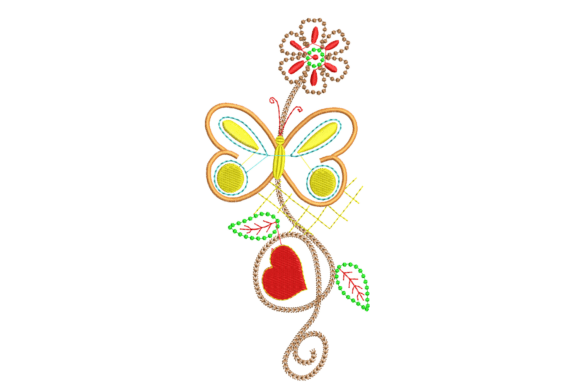 Download Butterfly with Flowers Embroidery Design - Premium Bundle
