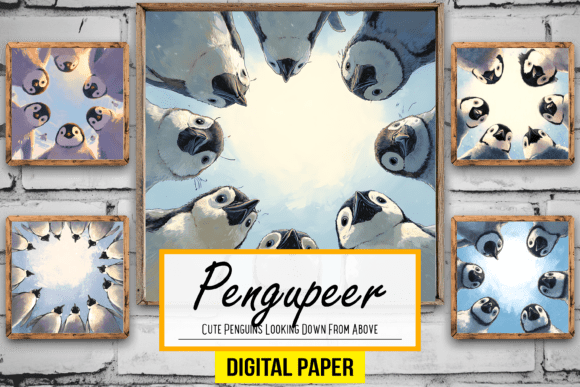 Download Cute Penguins Looking Down from Above - Pen Collection