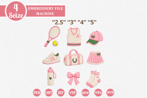 Download Mini Tennis Embroidery Design Bundle - Mini Collection