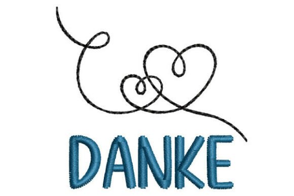 Download Danke German Lettering Two Heart Swirls - Premium Resources