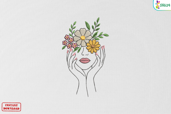 Download Blooming Floral Lady Portrait Charm - Premium Resources