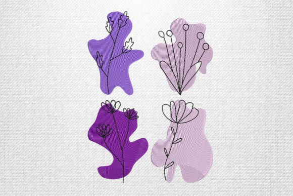 Download Modern Purple Floral Embroidery Design - Premium Resources
