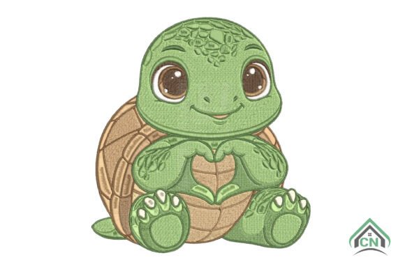 Download Cute Turtle Love Embroidery Design - Love embroidery Collection