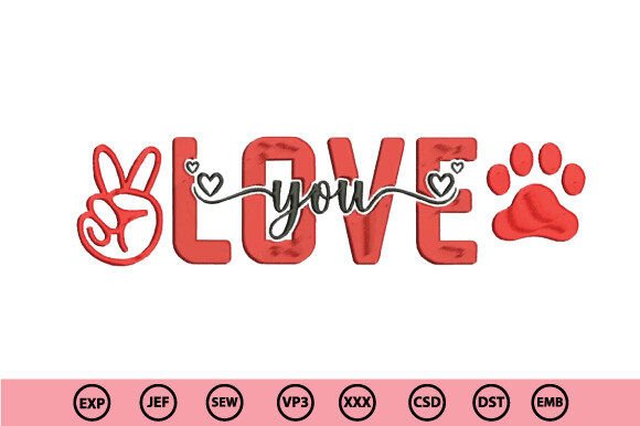 Download Love Embroidery Design - Love embroidery Collection